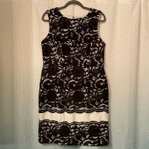 Black lace sheath dress